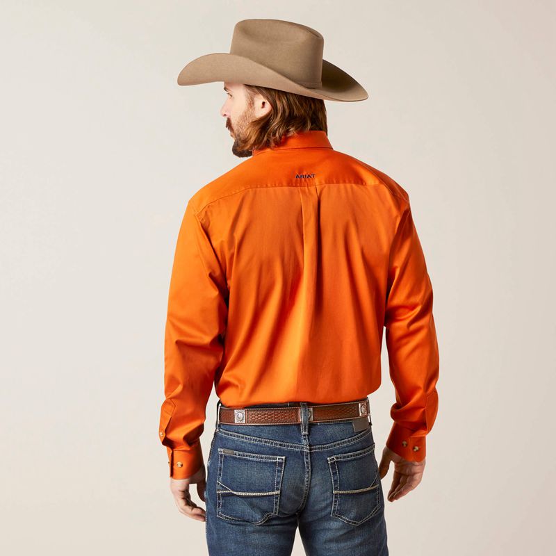 Rust Ariat Team Logo Twill Classic Fit Shirt | 05KMYLDEQ