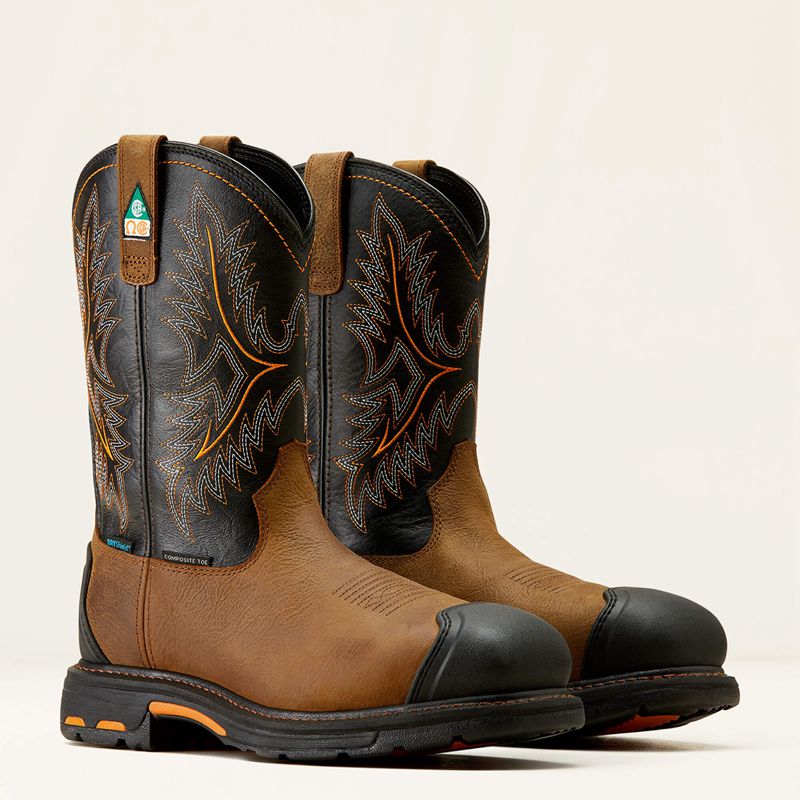 Rye Brown/Black Ariat Workhog Csa Xtr Waterproof Composite Toe Work Boot | 73AFSRBLE