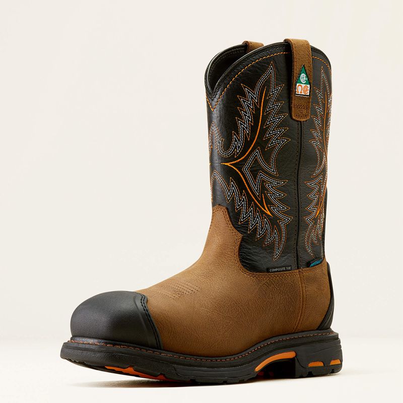 Rye Brown/Black Ariat Workhog Csa Xtr Waterproof Composite Toe Work Boot | 73AFSRBLE