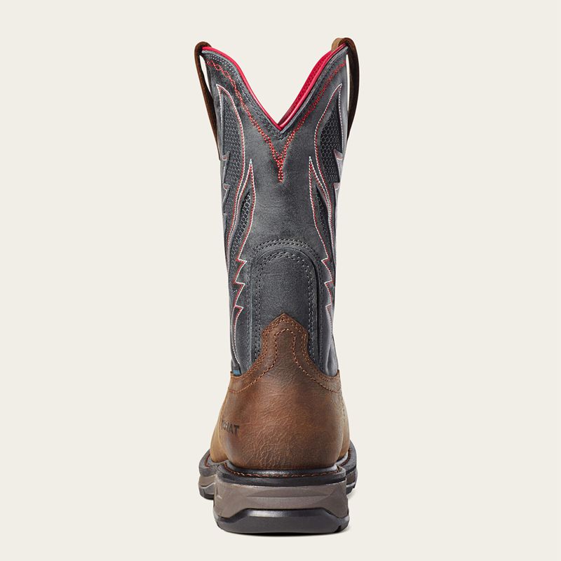 Rye Brown Ariat Workhog Xt Venttek Waterproof Carbon Toe Work Boot | 80KYZXEAP