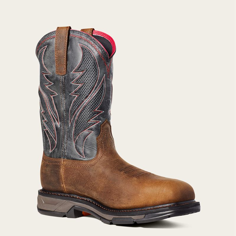 Rye Brown Ariat Workhog Xt Venttek Waterproof Carbon Toe Work Boot | 80KYZXEAP