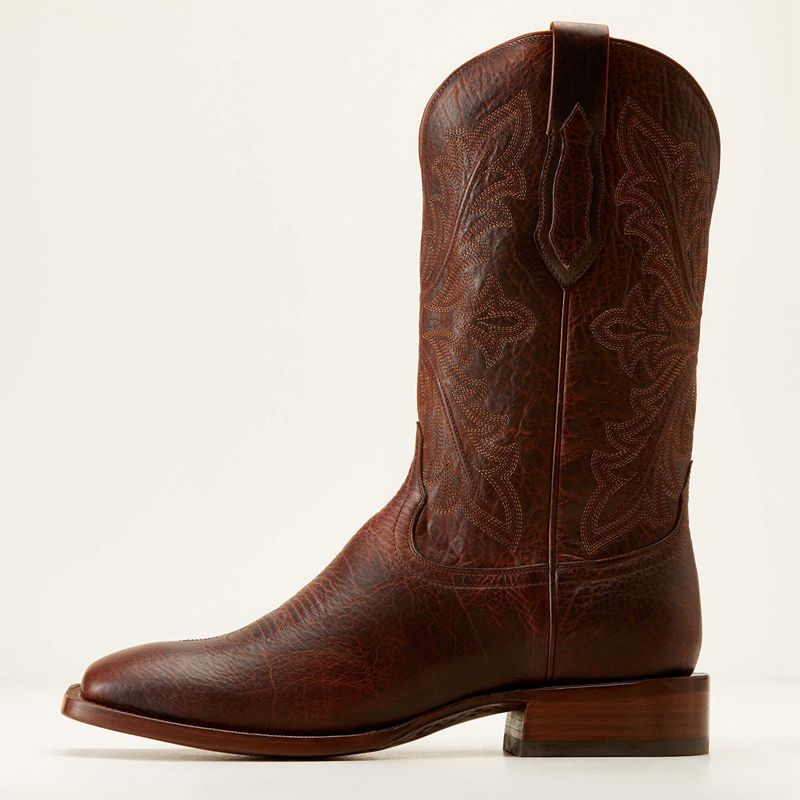 Saddle Brown Bison Ariat Bench Made Bassett Cowboy Boot | 90DHGXSQC