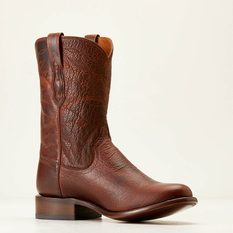 Saddle Brown Bison Ariat Bench Made Clanton Western Boot | 65YLNHFUK