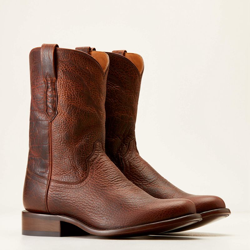 Saddle Brown Bison Ariat Bench Made Clanton Western Boot | 65YLNHFUK