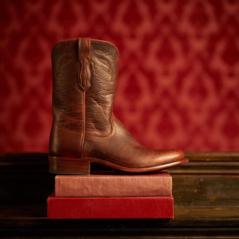 Saddle Brown Bison Ariat Bench Made Clanton Western Boot | 65YLNHFUK