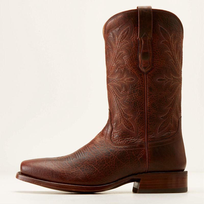 Saddle Brown Bison Ariat Bench Made Stilwell Cowboy Boot | 98BPGUQAM