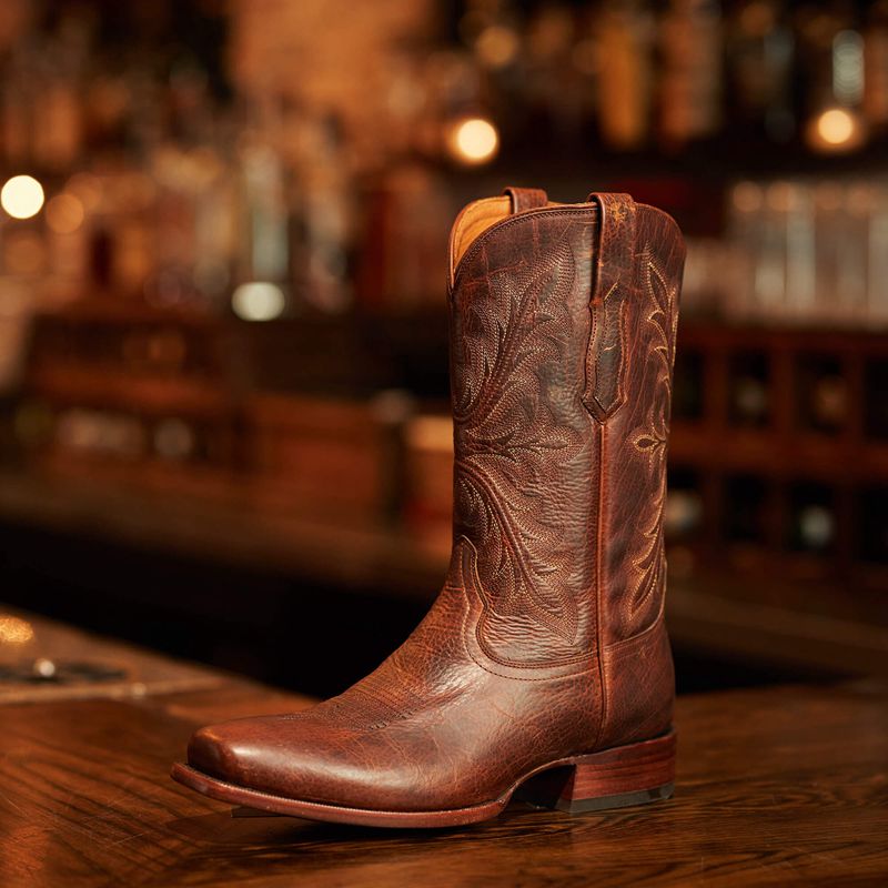 Saddle Brown Bison Ariat Bench Made Stilwell Cowboy Boot | 98BPGUQAM