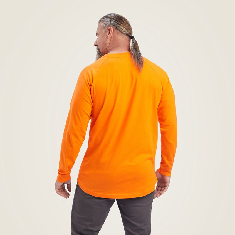 Safety Orange Ariat Rebar Cotton Strong T-Shirt | 46QNVHTUA