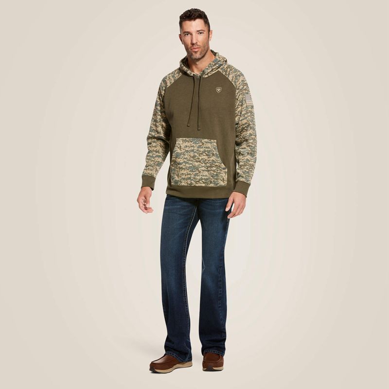 Sage Camo Ariat Patriot Hoodie | 75DCYOWXP