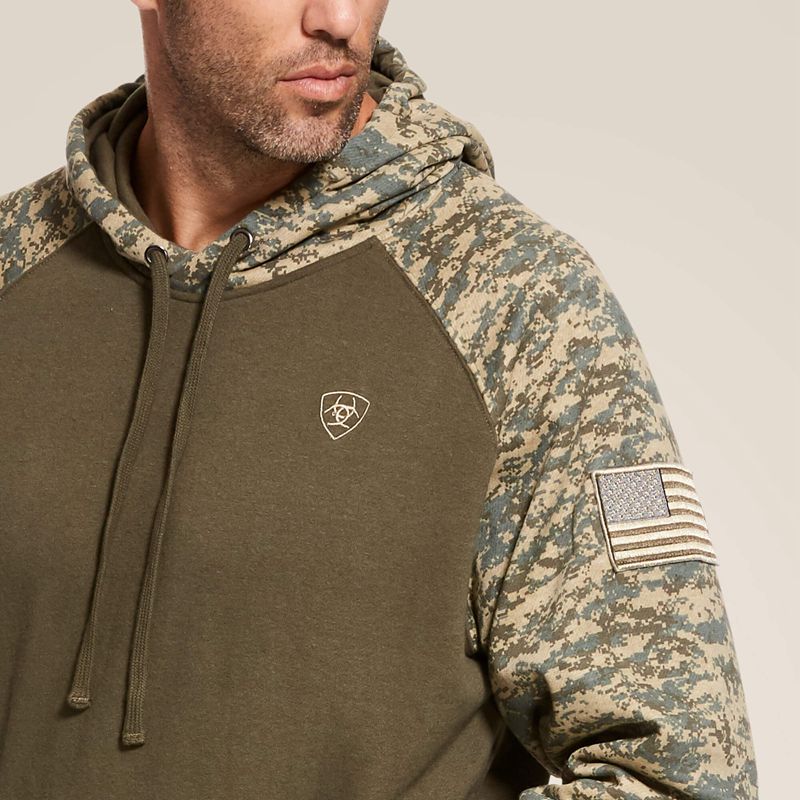 Sage Camo Ariat Patriot Hoodie | 75DCYOWXP