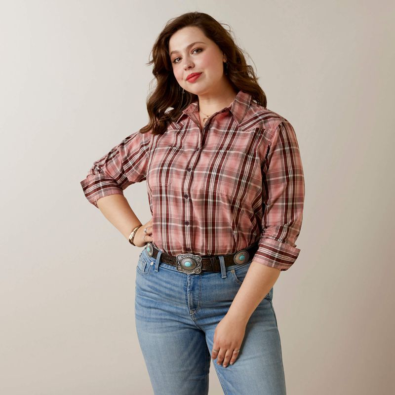 Saguaro Plaid Ariat Real Billie Rae Shirt | 68WJBRHZN