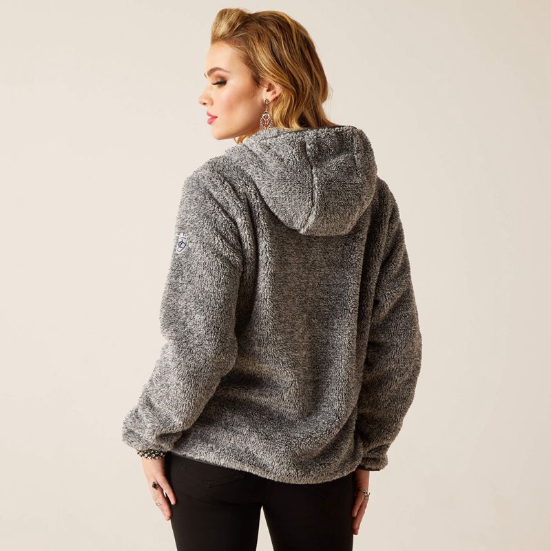 Salt And Pepper Ariat Lurex Berber 1/2 Zip Hoodie | 51CQSVXJZ