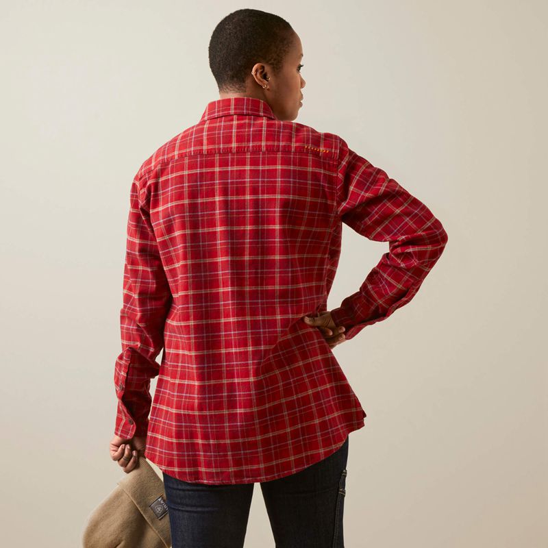 Samba Plaid Ariat Rebar Flannel Durastretch Work Shirt | 57UJTWDZB