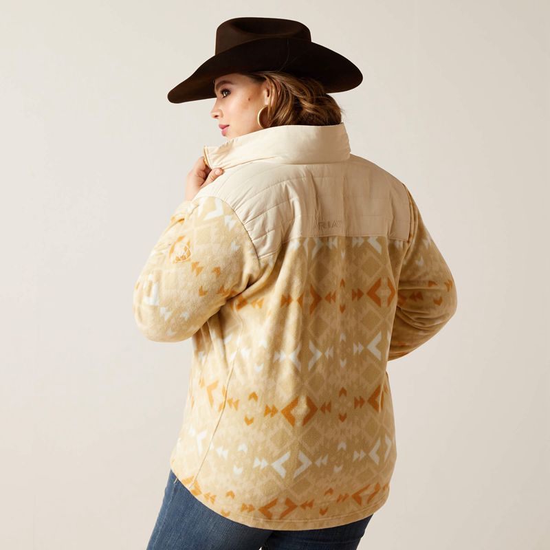 Sand Dune Print Ariat Prescott Fleece Jacket | 40VTQZISA