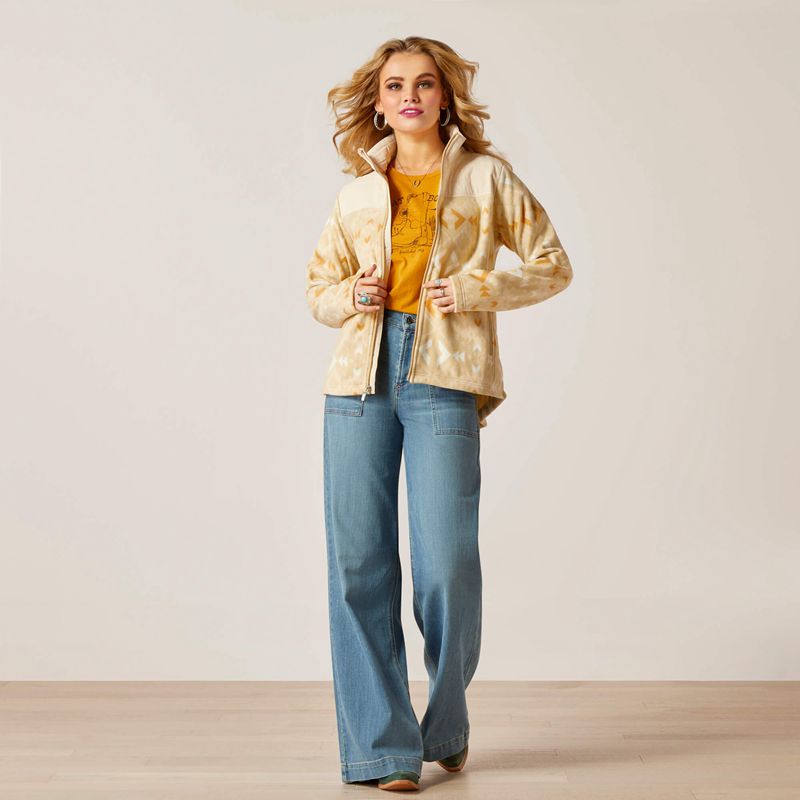 Sand Dune Print Ariat Prescott Fleece Jacket | 40VTQZISA