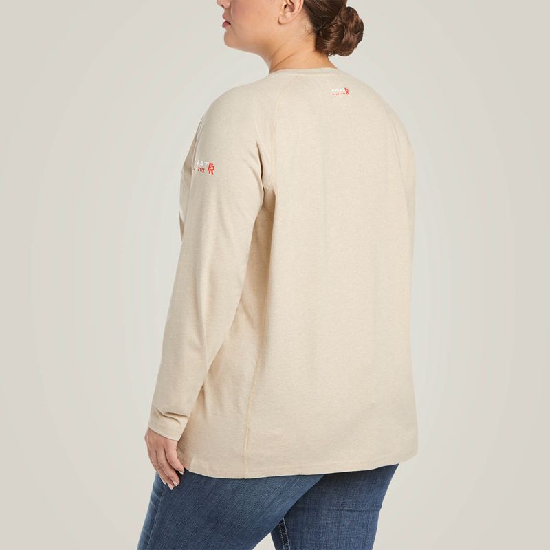 Sand Heather Ariat Fr Air Crew T-Shirt | 07NFRYQSW