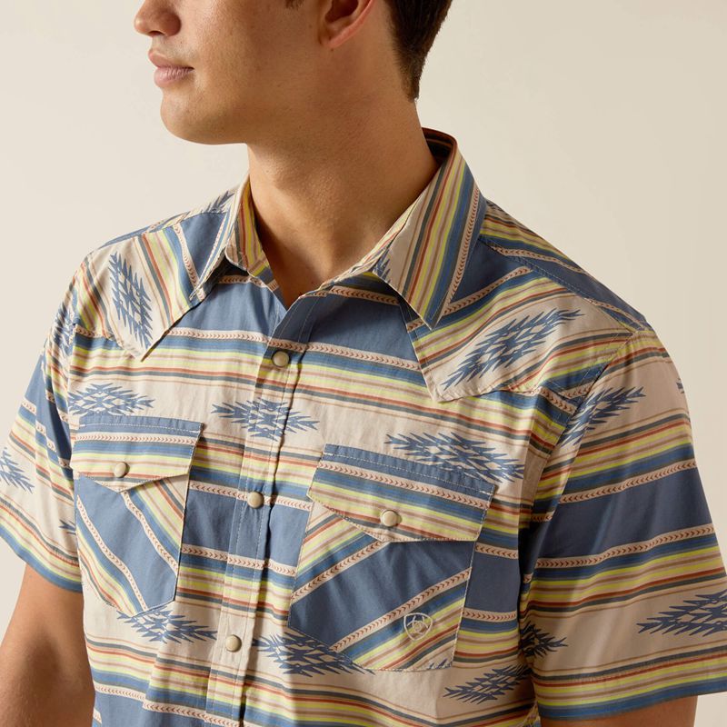 Sandshell Ariat Hebastian Retro Fit Shirt | 04ZCLNHQV