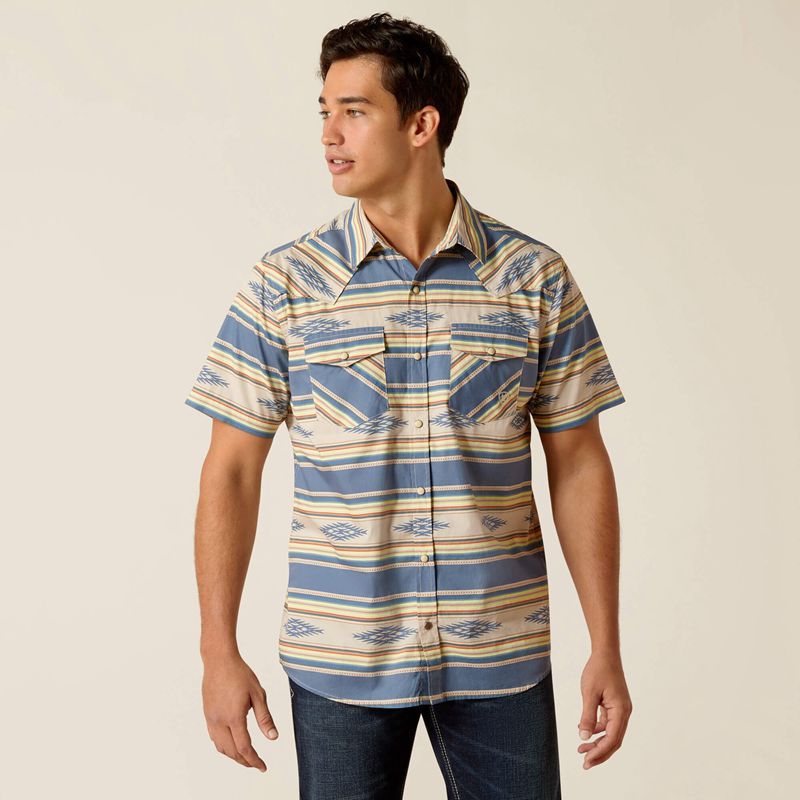 Sandshell Ariat Hebastian Retro Fit Shirt | 04ZCLNHQV