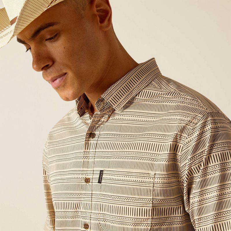 Sandshell Ariat Marvin Stretch Modern Fit Shirt | 01OWJLUSM