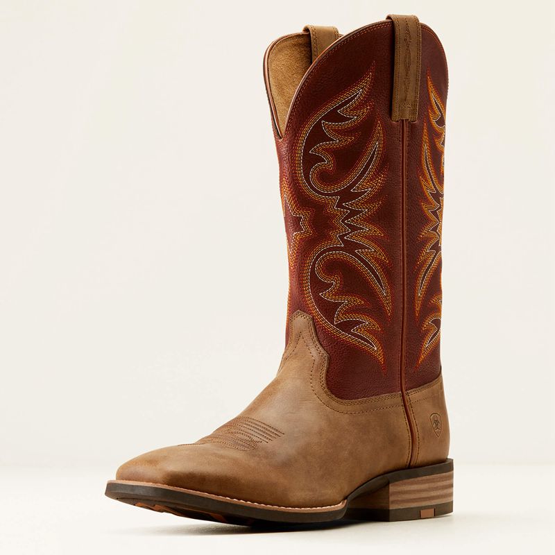 Sandstorm/Roasted Chestnut Ariat Ricochet Cowboy Boot | 59BHCZAGN