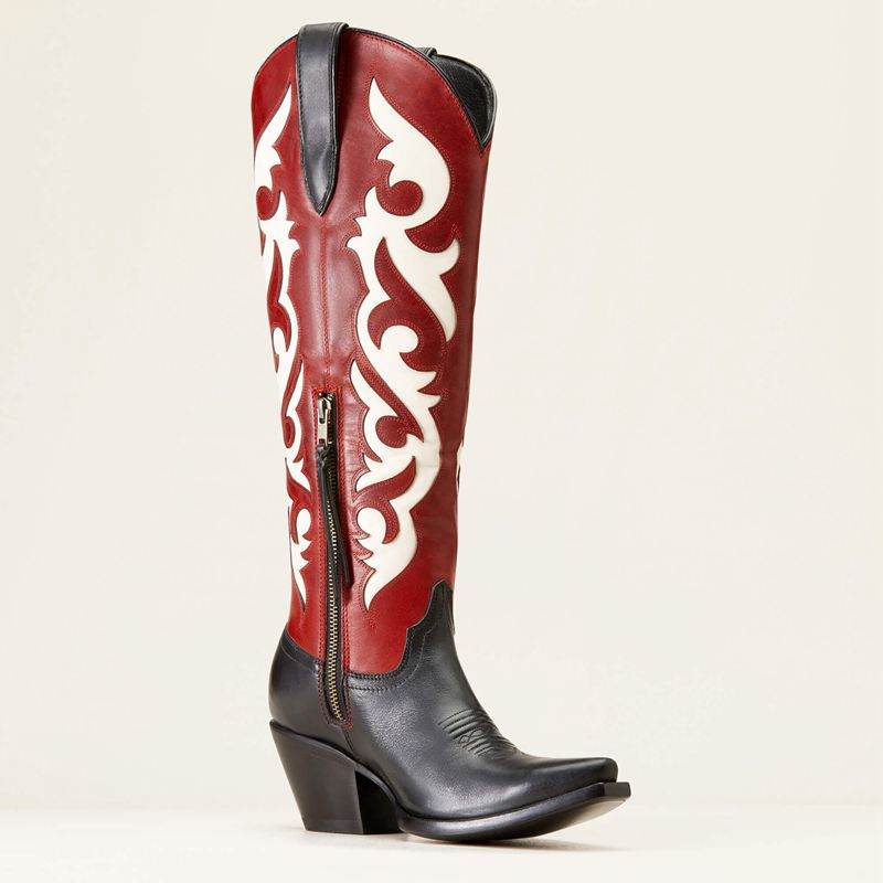 Satin Black Ariat Elvira Stretchfit Western Boot | 26ETYXQDO