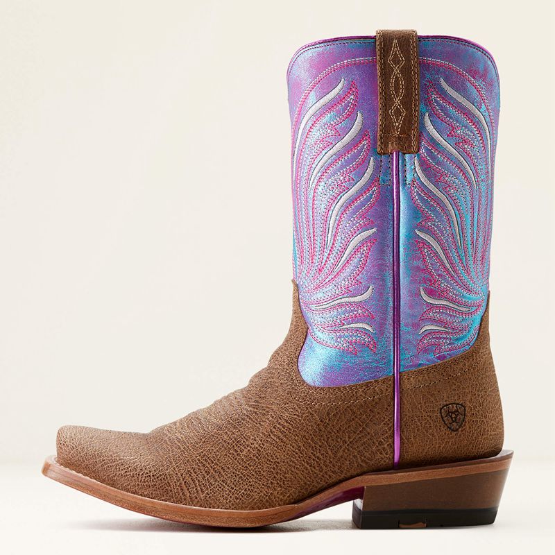 Scratched Tan/Azure Sunset Ariat Futurity Dash Western Boot | 86WMECZKD