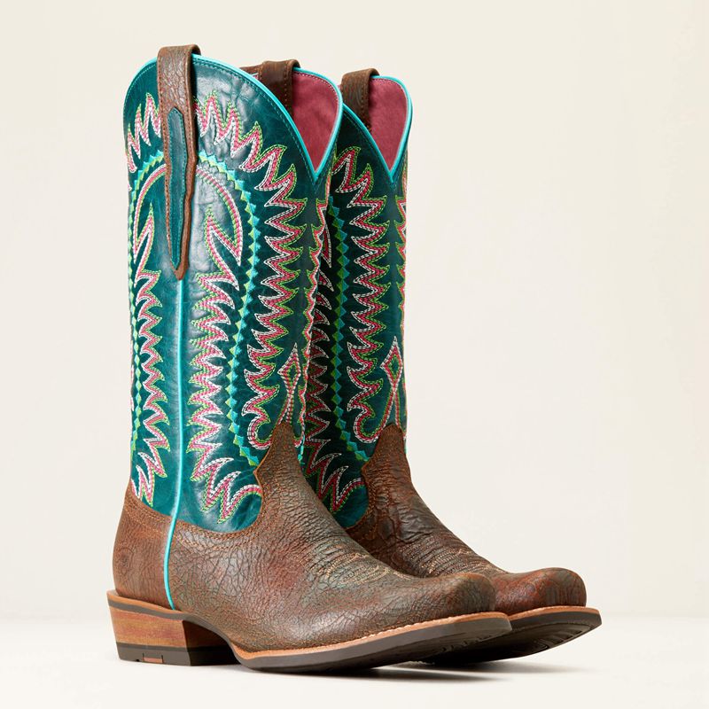 Shore Tan Ariat Derby Monroe Western Boot | 92ZUYGXVT