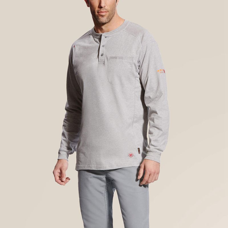 Silver Fox Heather Ariat Fr Air Henley | 46WGXTUPY