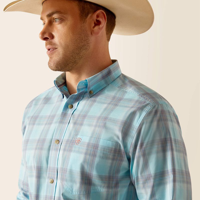 Sky Ariat Pro Series Kane Classic Fit Shirt | 35TLGJXQC