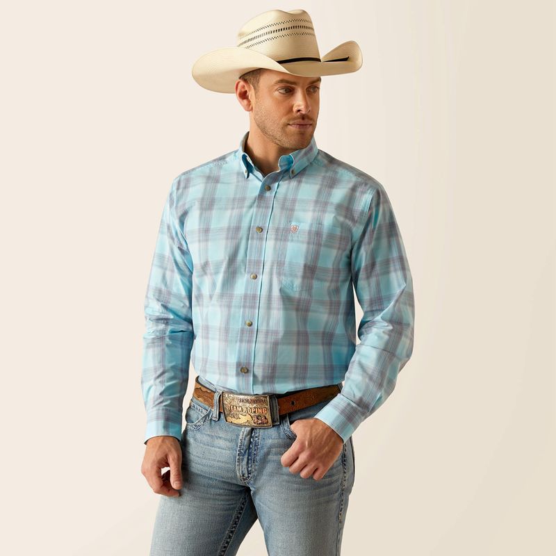 Sky Ariat Pro Series Kane Classic Fit Shirt | 35TLGJXQC