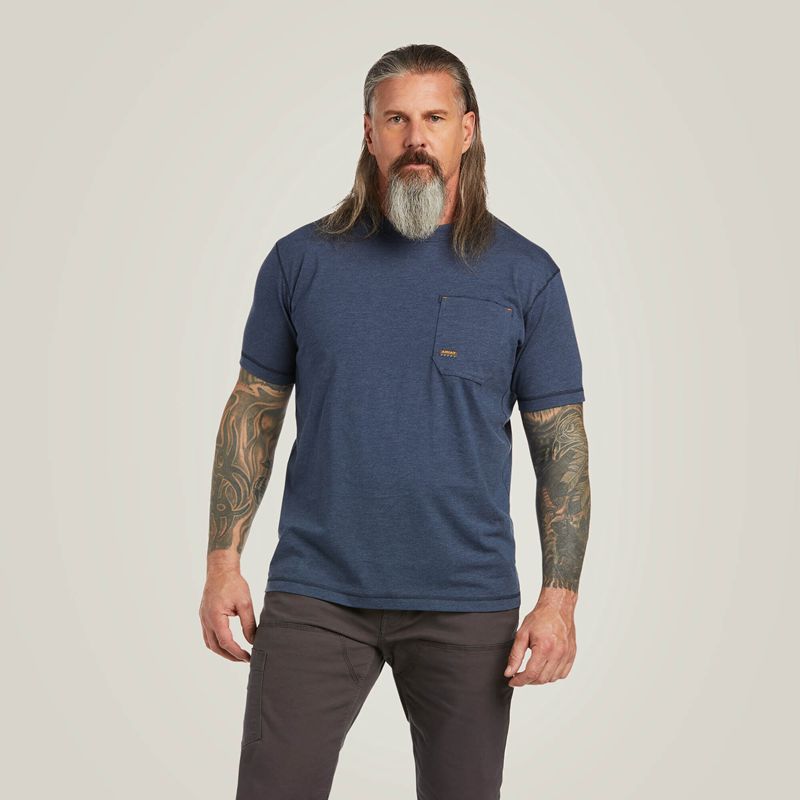 Slate Heather Ariat Rebar Workman T-Shirt | 13YTNMAWJ