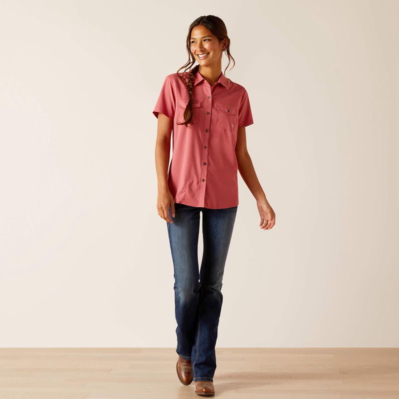 Slate Rose Ariat Western Venttek Shirt | 18WRZUHVK