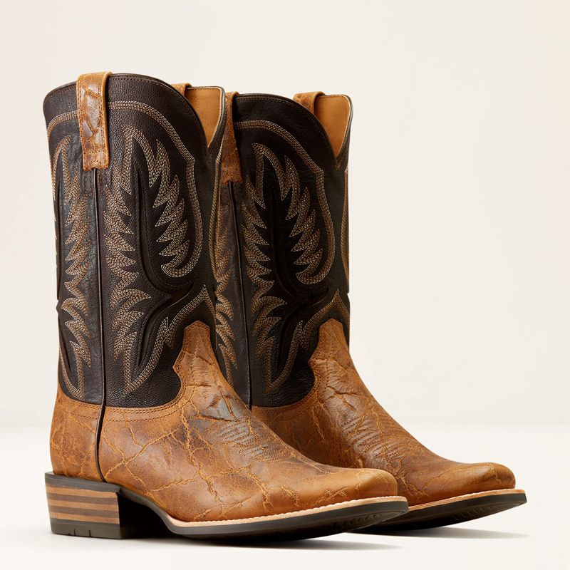 Smoked Tan/Aging Barrel Ariat Stadtler Cowboy Boot | 03KZCAIXE