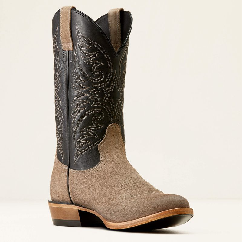 Smokey Roughout/Raven Black Ariat Bankroll Western Boot | 58HPMCFKJ