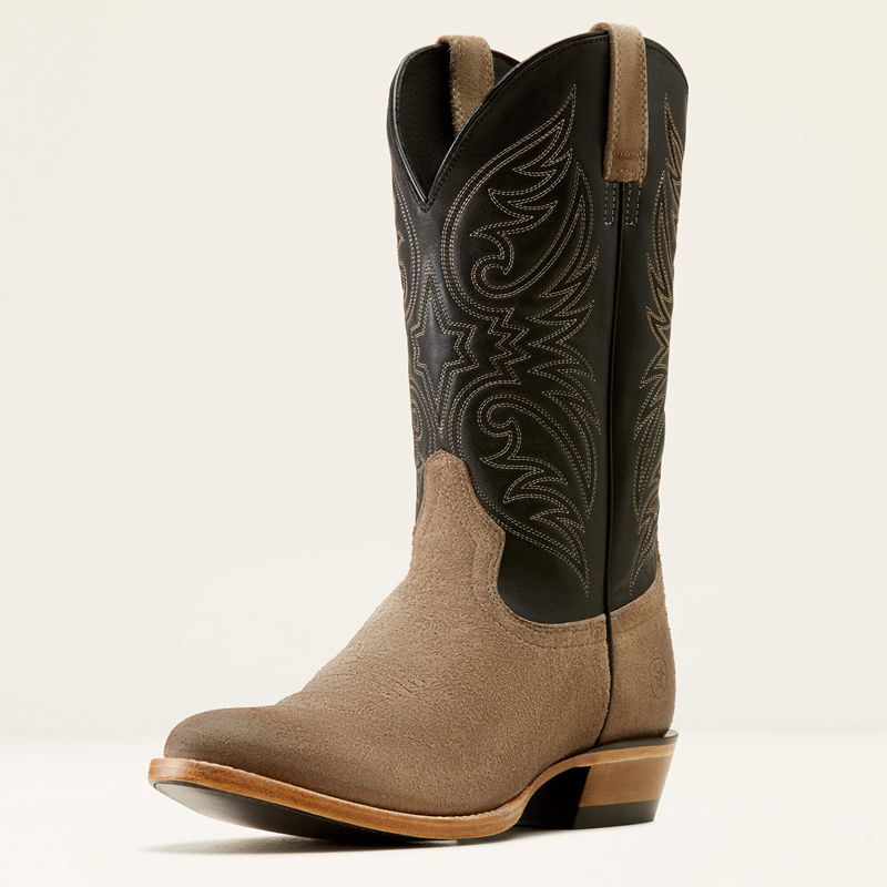 Smokey Roughout/Raven Black Ariat Bankroll Western Boot | 58HPMCFKJ