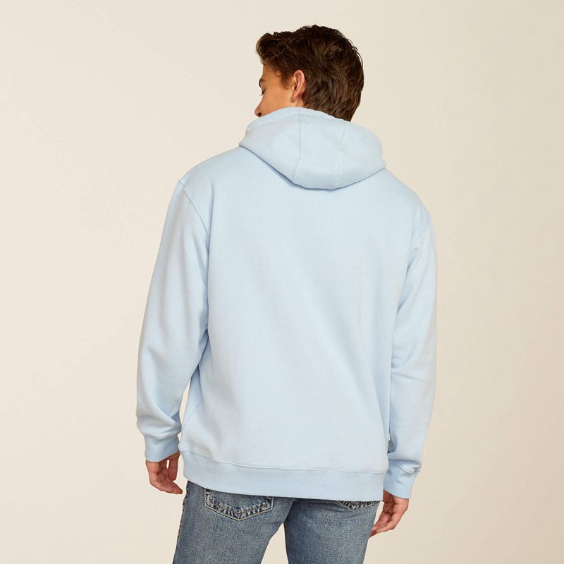 Soft Chambray Ariat Canyon Southwest Circle Hoodie | 38UBYOERH