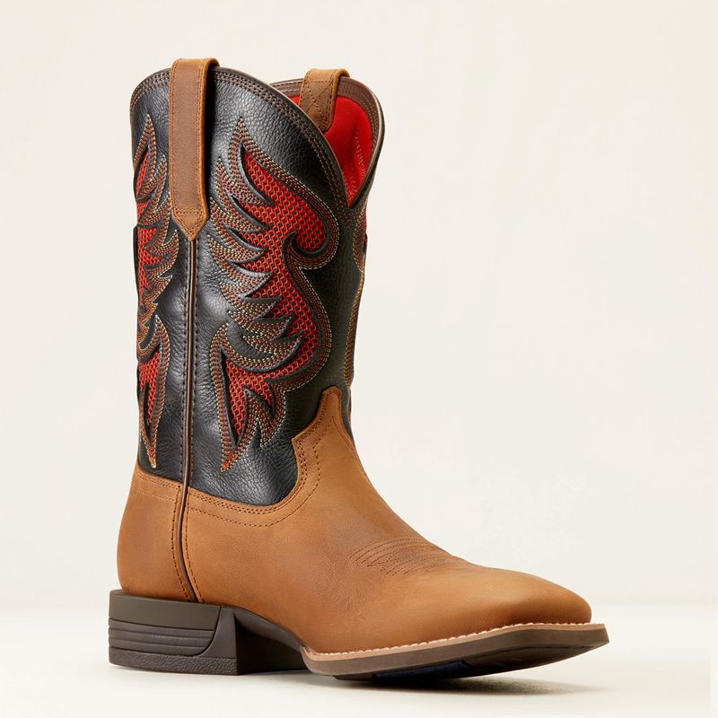 Sorrel Crunch/Black Deertan Ariat Cowpuncher Venttek Cowboy Boot | 72NQAZLFR