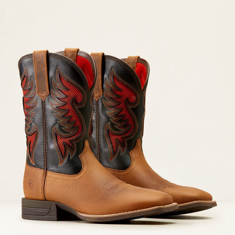 Sorrel Crunch/Black Deertan Ariat Cowpuncher Venttek Cowboy Boot | 72NQAZLFR