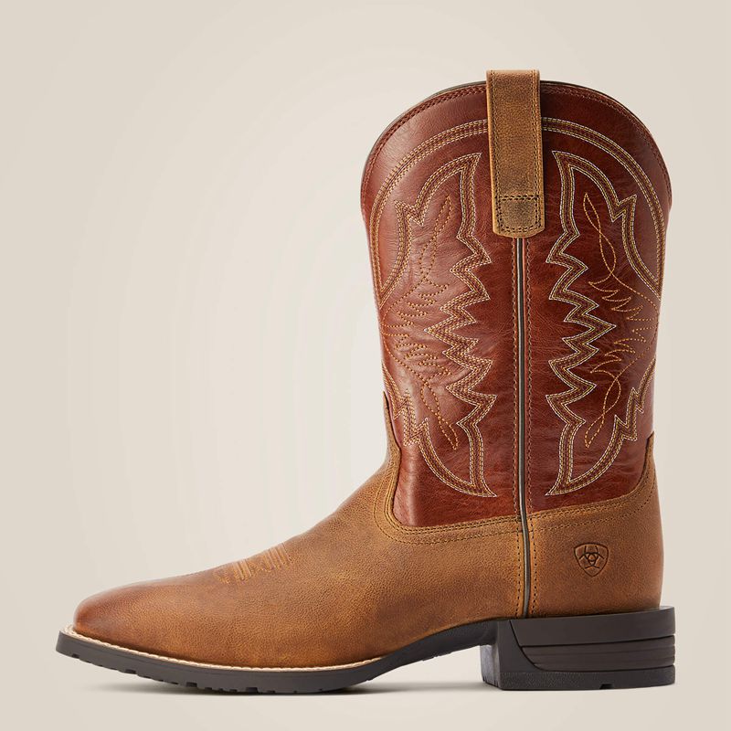 Sorrel Crunch Ariat Hybrid Ranchwork Western Boot | 69JMRUTPI