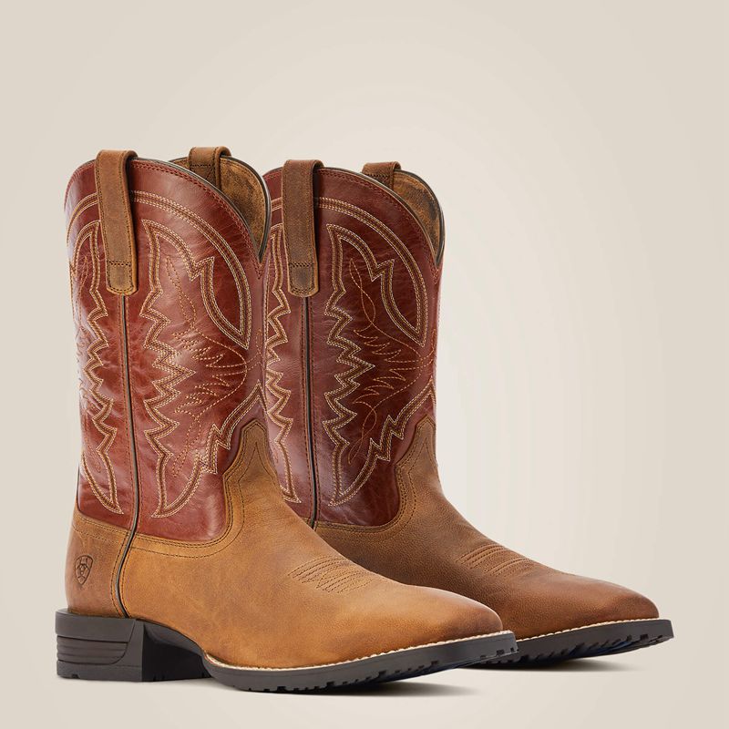 Sorrel Crunch Ariat Hybrid Ranchwork Western Boot | 69JMRUTPI