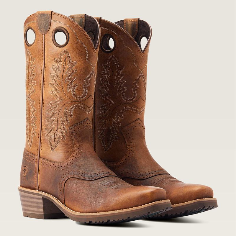 Sorrel Crunch Ariat Hybrid Roughstock Square Toe Cowboy Boot | 10BNSEDTU