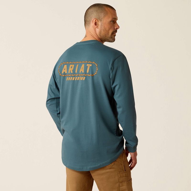 Stargazer Ariat Rebar Cotton Strong Chainsaw Logo T-Shirt | 36FHSYZWN