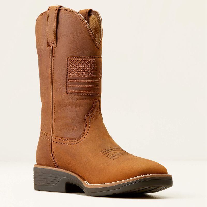 Status Brown Ariat Ridgeback Country Waterproof Cowboy Boot | 21ZRPQMYF