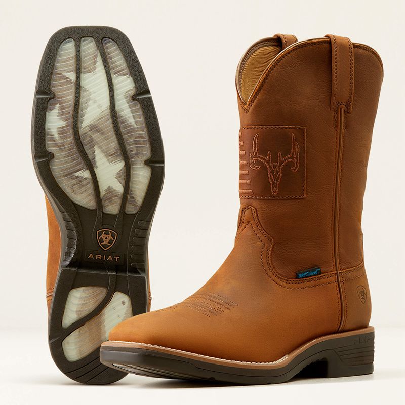 Status Brown Ariat Ridgeback Country Waterproof Cowboy Boot | 21ZRPQMYF