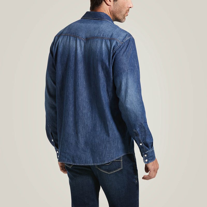 Stone Ariat Denim Retro Fit Shirt | 35GIWYDZO