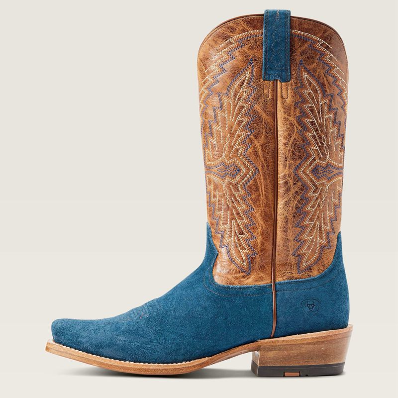 Stone Blue Roughout Ariat Futurity Showman Western Boot | 85IYGMPRB