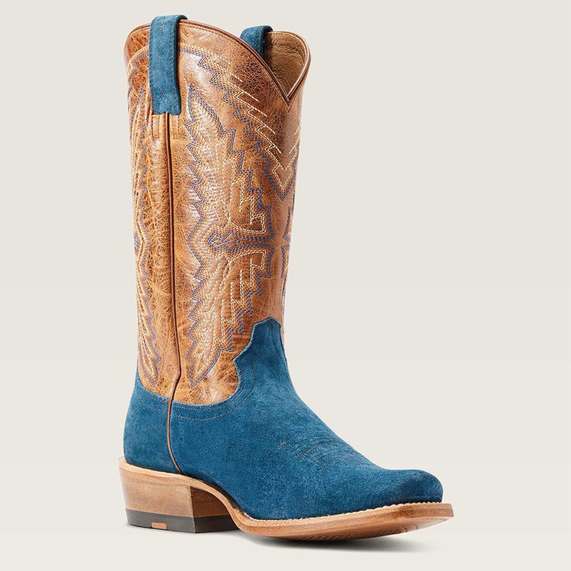 Stone Blue Roughout Ariat Futurity Showman Western Boot | 85IYGMPRB