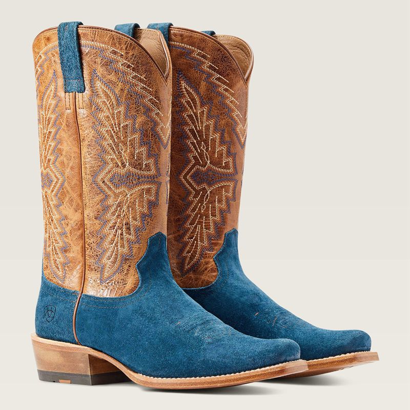 Stone Blue Roughout Ariat Futurity Showman Western Boot | 85IYGMPRB