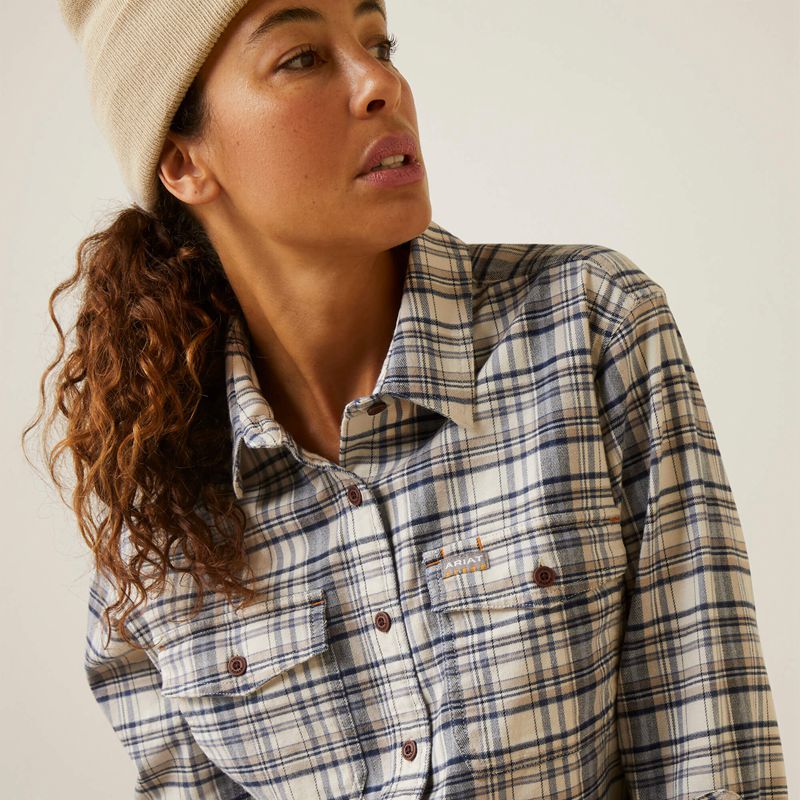 String Plaid Ariat Rebar Flannel Durastretch Work Shirt | 53ZTIPNMO