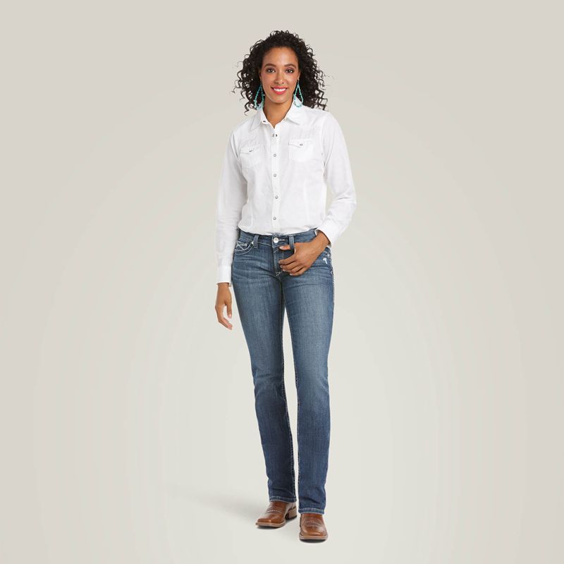 Stryker Ariat R.E.A.L. Mid Rise Arrow Gianna Straight Jean | 70BDAFMUL